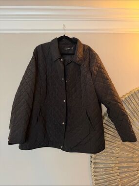 Lauren Ralph Lauren Black Quilted Snap-Front Puffer Jacket